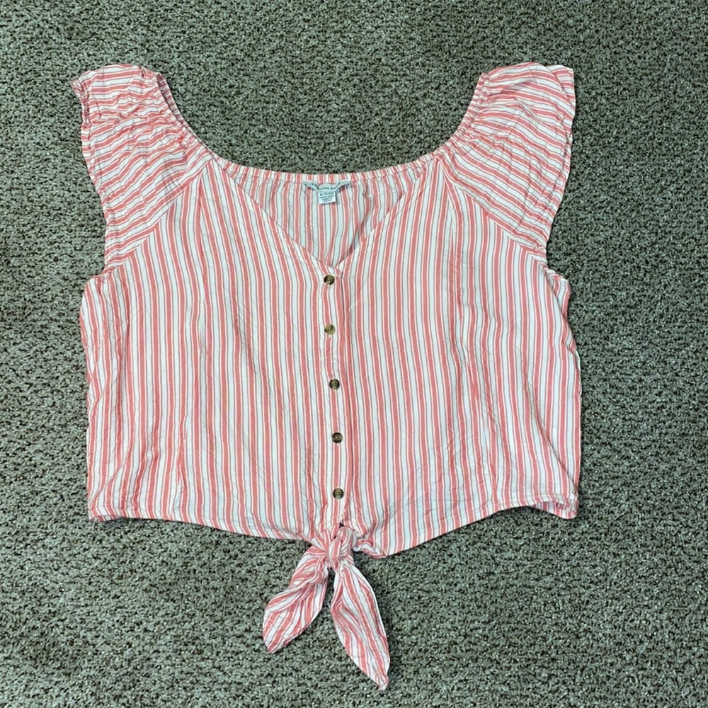 American Eagle Striped Top with front tie